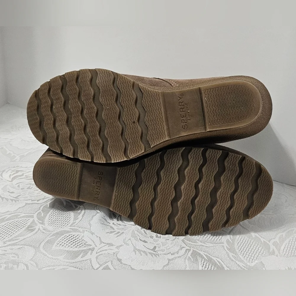 Sperry Top-Sider Women's Ankle Heel Bootie Brown Leather Size 8